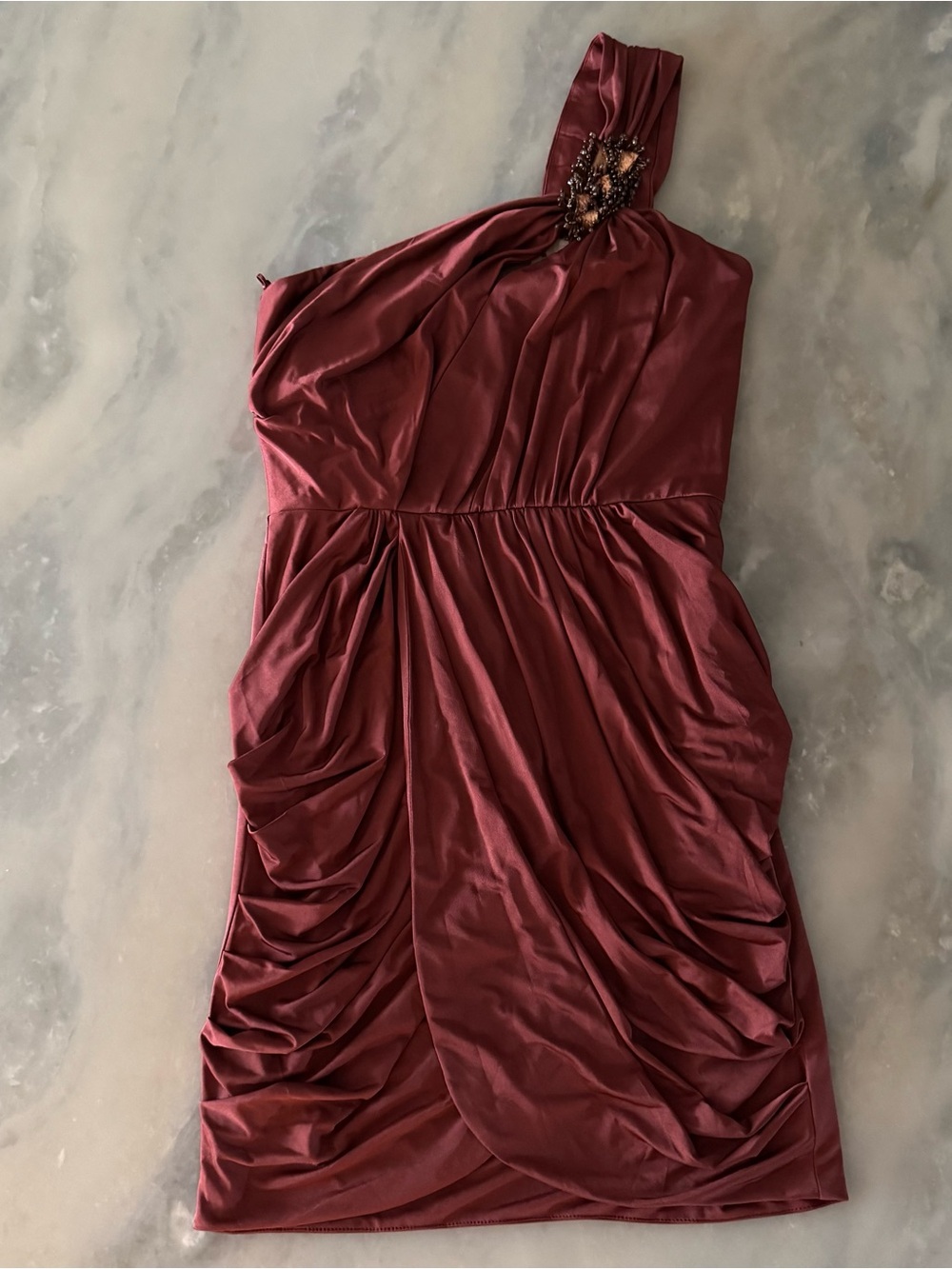 Y2K Hoaglund Sienna Brown Ruched Mini Dress